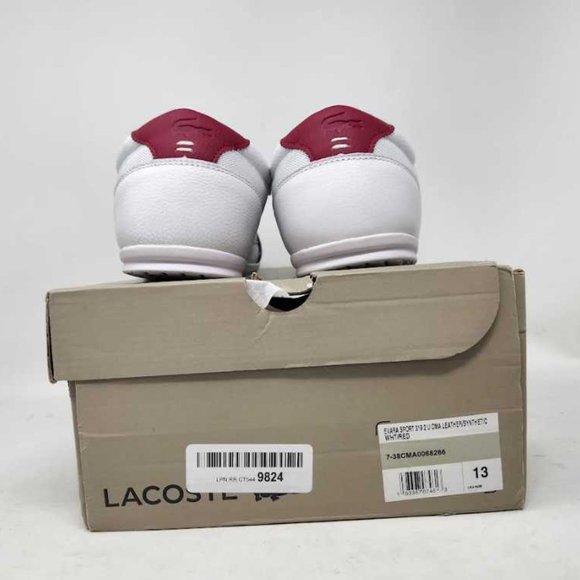New men\'s 13 Lacoste Evara Sport sneaker shoes in white / red main image 5